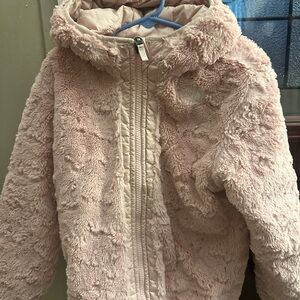 The North Face Cream Plush Fuzzy Hooded Jacket